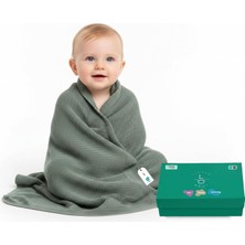 Vionna Little Dedi Ipeksi YUMUŞAK%100 Lyocell Tencel™ Bebek Örme Battaniye, Oekotex 100 - Hipoalerjenik ve Isı Düzenleyici - Yeni Doğanlar Için Lüks Konfor Dua Model (Yeşil)