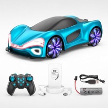 Uzaktan Kumandalı Spor Araba, 2.4g Şarjlı Işıklı ve Müzikli Rc Araç, Şarj Istasyonlu Full Fonksiyon Kumandalı Oyuncak Araba, Çocuklar Için Sportif Yarış Arabası JIN-2990 (Mavi)