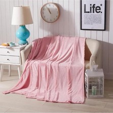 Vionna Mulberry Wellsoft Battaniye Televizyon Battaniyesi Peluş Polar Battaniye Tek Kişilik 170 * 230 Pembe