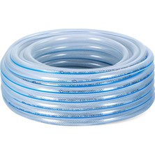 Vionna 25 Metre Örgülü Şeffaf Bahçe Hortumu Dayanıklı 3 Katlı Sağlam Çeşme Su Sulama Yıkama Hortum 12.5 mm 1/2"