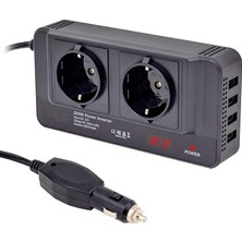 200 Watt 12 Volt To 220 Volt Cakmaktan Çevirici Socket Converter Modified Sinus Inverter Dönüştürücü 4 Usb, Superbox Modem, Pc, Led, Şarj Cihazları Aydınlatma Için