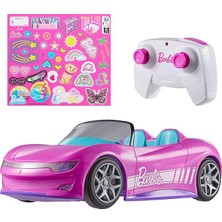 Wheels Barbie Cabrio Rc Pembe Uzaktan Kumandalı Araba, Çıkartma Dahildir, Iki Bebek ve Açılabilir Bagaj Için Koltuk, Çocuk Oyuncağı, 4 Yaş, JBH05