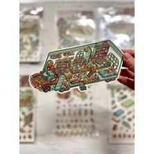 Kapibara Orman Karavanı Tasarla 2yaprak 87 Adet 3D Diorama Izometrik Sticker Set/etiket/çıkartma