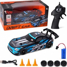 Uzaktan Kumandalı Full Fonksiyon 1:24 Şarjlı 4x4 Drift Araba, Kumandalı Rc Yarış ve Off Road Oyuncak Araç, Çocuklar Için Şarjlı Drift Araba SYR-666-854 (Mavi)