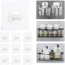 Kendinden Yapışkanlı Askı 10’lu Set – Güçlü Vakum Duvar Askısı, Su Geçirmez Banyo & Mutfak Askılığı, Delme Gerektirmeyen Raf ve Havlu Askısı, Fayans Cam Için Şeffaf Yapışkan Askı