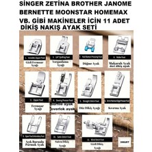 11 Parça Ev Tipi Aile Dikiş Makinesi Ayak Seti Singer Janome Pfaff Zetina