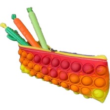 Kalem Kutu Pop It Okul Eğlencesi Gökkuşağı Popit Oyuncak Kalemlik