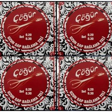 Uzun Sap Bağlama Saz Teli 0.20 4 Adet Tam Takım Tel + Her Takım Tel Için 2 Tezene (4 Adet Takım Tel 8 Tezeneli Paket)