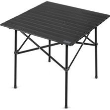 Güçlendirilmiş Alüminyum Katlanır Kamp Masası, Katlanabilir Outdoor Masa, Piknik Masası, Menteşeli Sistem, Dayanıklı Sağlam Gövdeli Kamp Masası, Taşınabilir Hafif, 3-4 Kişilik, 70X70X60CM Siyah