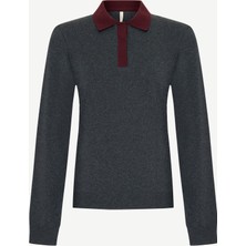 Yargıcı Pamuk Regular Polo Yaka Uzun Kol Kazak