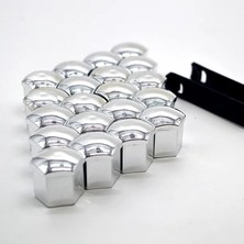 Bijon Kapagi Plastik Gri Renk Altigen 17 mm Bijon Uyumlu 20 Adet -