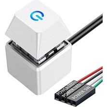 1550 Pc LED Işıklı 1.8m Harici Başlatma Güç Açma Kapama Düğmesi Power Sw Bağlantısı (Anakarta Doğrudan Uyumlu) Tüm Standart Pc Anakartlarıyla Uyumlu Hem Mevcut Kasa Düğmesi Hem Bu Ürün Çalışı