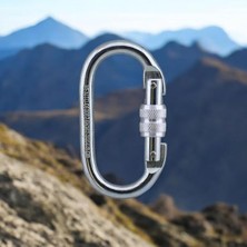 Adet Oval Karabina Kilitli 10 mm Kanca Paslanmaz Çelik Kilit Tırmanma Kamp Ekipman Tırmanış Askı