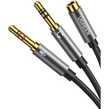 3.5mm Ses-Mikrofon Birleştirici Y Kulaklık Kablosu Siyah