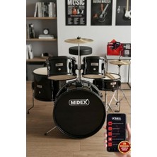 Vionna Midex CD500X-BK Akustik Çocuk Baterisi Davulu Seti 5-18 Yaş Için Full Set