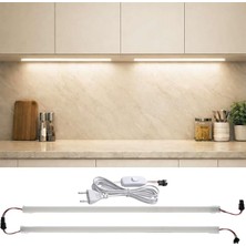 Lümen Fişli Butonlu Bar LED Eklenebilir Pvc Kasalı 2 Adet, Gün Işığı, Opak, 50 cm