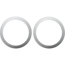 Power Metal Magsafe Halka Yüzük Ring iPhone 8 ve Üstü Model ile Uyumlu Gümüş 2'li Paket Lvrng2