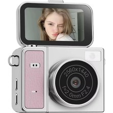 2k Mini Dijital Retro Video Kamera Flaşlı Dijital Vlog Mini Fotoğraf Makinesi Türkçe Menü Pembe
