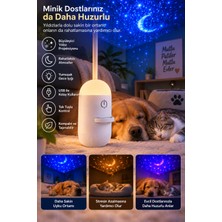 Azrlya Romantik Atmosfer Için Ay Yıldız Projeksiyonlu Gece Lambası - Lisinya