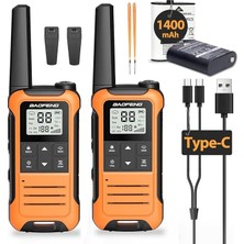 Baofeng Lisans Gerektirmez El Telsizi F22 | 22 Kanal | Type-C Şarjlı | 1400 Mah | 2’li Set