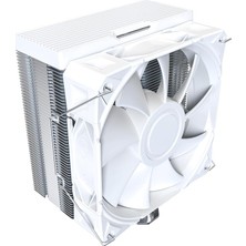NX400 - Cpu Hava Soğutucu, Tek Kule, 4 Gelişmiş Isı Borusu, 52-Fin Isı Emici, E28, 120MM Fdb Statik Basınçlı Fan, 28MM Fan Kalınlığı, Köşe Kapağı Ayak Pedleri, Parlak Üst Kapak - Beyaz