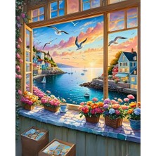Vionna Sayılarla Boyama Numaralı Tuval Seti Fırça Boya Dahil 40X50CM - Huzur Penceresi