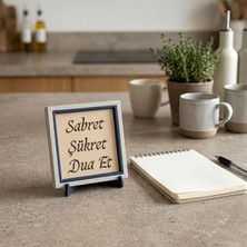 Şükret Dua Et Yazılı Masaüstü Minyatür Obje, Ev Ofis Dekorasyonu Yaşam Alanınız Için 10X10 cm