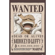 International One Piece (Wanted Luffy) Maksi Poster, Birinci Sınıf Duvar Sanatı, 90 x 60 Cm, Resmi Lisanslı Ürün