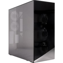 Dikey Gpu Montajlı Xtender Vg (Ayna Siyahı) - Pc Kasası, Aynalı Cam, 2 x 420 mm Radyatör Desteği, Midi Tower, E-Atx, 5x A-Rgb Fanlar Önceden Monte Edilmiş - Siyah