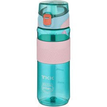 Tkk Okul Su Matarası - Renkli - 700ML - Tritan Suluk Soft Touch (Mavi)