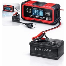 Akü Şarj Cihazı Bakım Onarım Akü Şarj Makinesi 12V 15A – 24V 8A Otomatik Dijital Ekran