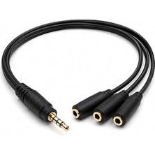 PX-3AUX 3’lü Stereo Çoklayıcı, 3.5 mm Aux Jak Splitter Kablo, 1 Erkek Giriş 3 Dişi Çıkış, Kulaklık Hoparlör Telefon Pc Araç Ses Paylaşım Adaptörü