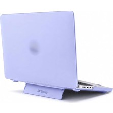 MacBook Pro 14.2 Inç Kılıf A2442 A2779 A2918 A2992 A3112 A3401 A3185 A3434 A3426 A3427 Uyumlu Standlı Mat Sert Kapak Hard Case Ergonomik Yükseltici Açık Lila