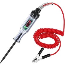 6V/12V/24V Dijital LED Otomotiv Devre Test Cihazı – Voltaj, Süreklilik ve Sigorta Test Kalemi