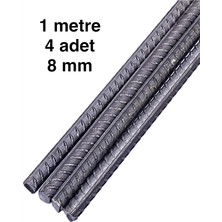 Nervürlü Inşaat Demiri 1 Metre 4 Adet - Çelik Çubuk, Demir Çubuk, Destek Demiri - Tadilat, Bahçe Düzenlemesi, Bahçe Çiti, Köpek Kulübesi ve Genel Amaçlı Kullanım Için