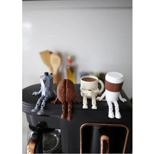 Kahve Köşesi Biblo Seti - 4 Parça Sunum Seti - Moka Pot - Kahve Bardağı - Dekoratif Objeler