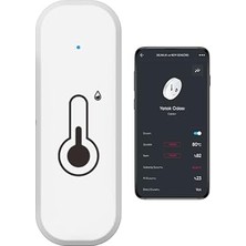 Akıllı Wi-Fi Sıcaklık ve Nem Sensörü, Gerçek Zamanlı Sıcaklık ve Nem Verileri, Yüksek Hassasiyet, Uygulama Üzerinden Anında Bildirim