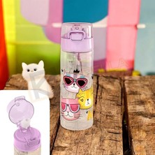 Lila Kedi Desenli Pipetli 500ML Solo TP705