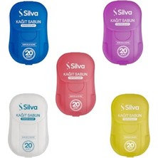 Vionna Silva Kağıt Sabun, 20 Yapraklı 5'li Paket, Cepte Taşınabilir Sabun Yaprağı, Seyahat ve Okul Için Pratik El Temizliği, Suyla Köpüren