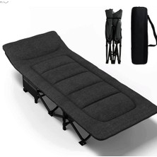 Efsane Kamp - Konfor Ultralight Kampet Portatif Kamp Yatağı Siyah - 190X68X35CM