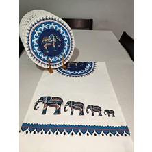 Vionna Etnik Fil Desenli Runner, 6'lı Supla Set