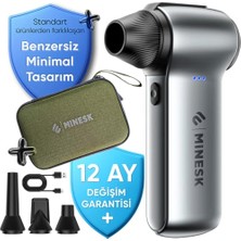 Vionna Minesk G150 Turbo Jet Fan Hava Üfleyici - 【turbo Modda 150 Gram Hava Basıncı】- Çok Amaçlı Kullanım (Klavye, Ev, Araba Temizliği, Toz Üfleme,) - Taşıma Çantalı ve Ekstra Nozullu