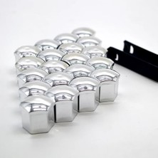 Vionna Renkli Bijon Kapagi Plastik Gri Renk Altigen 17 mm Bijon Uyumlu 20 Adet -