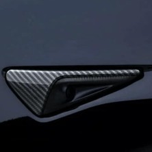 Vionna Tesla Model Y Uyumlu Mat Karbon Fiber Görünümlü Yan Kamera (Sinyal) Kaplama Seti Hw4