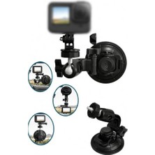 Vionna Vantuzlu Ayarlanabilir Kamera Tutucu Araç Içi Cam Konsol Montaj Aparatı | 360° Döner Mafsallı Güçlü Vakum Tabanlı Aksiyon ve Mini Kamera Standı | Kmt-54