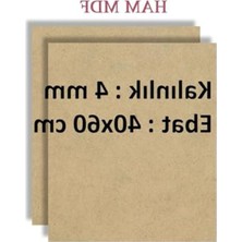 Vionna Mobilreyon 3 Adet Duralit Ham Mdf, 40X60 cm Ebat, 4 mm Kalınlık, Boyama Hobi Resim Altlığı Tuval