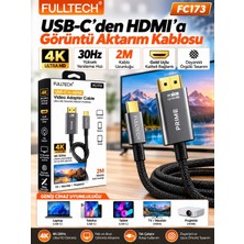 Azurtech FC173 Usb-C To HDMI 4K 30Hz 2 Metre Gold Uçlu Görüntü Aktarım Kablosu