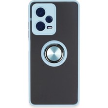ENCO Xiaomi Redmi Note 12 5g Kılıf Montreal Yüzüklü Silikon Kapak - Buz Mavi