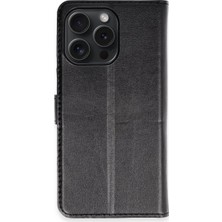 ENCO Apple iPhone 15 Pro Max Kılıf Trend S Plus Kapaklı Kılıf - Siyah