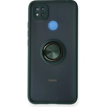 ENCO Xiaomi Redmi 9c Kılıf Montreal Yüzüklü Silikon Kapak - Yeşil